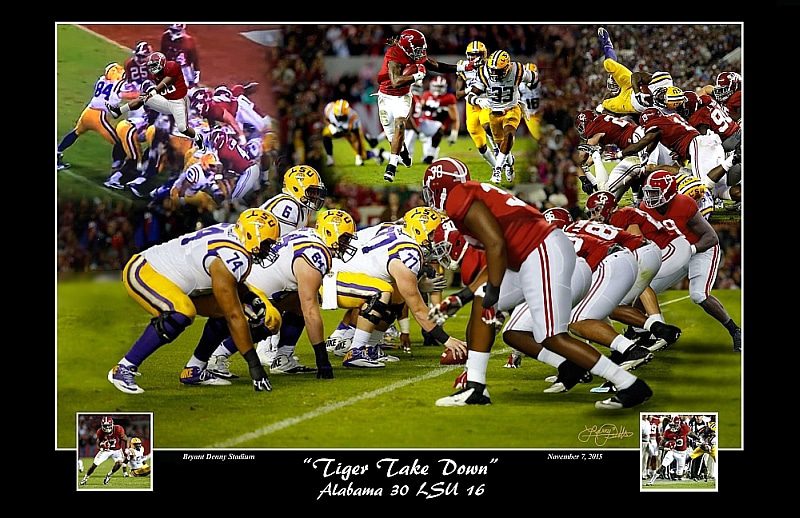 Tiger Take Down Bama vs LSU 2015 Pitts print