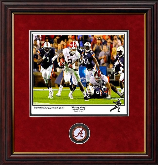 Pulling Away Derrick Henry Iron Bowl 2015 framed mini print/coin by Riggins
