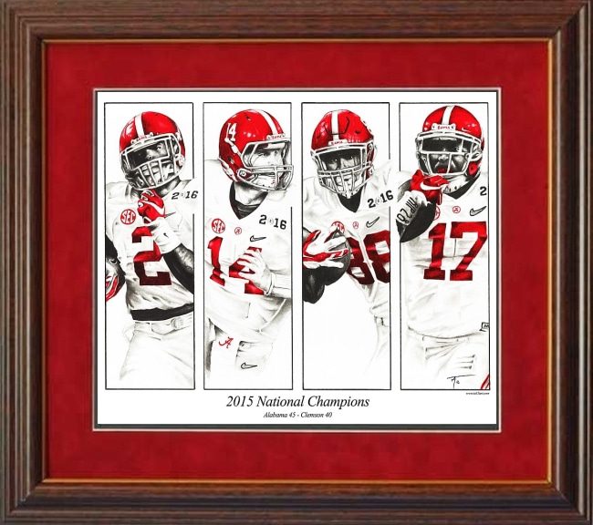 2015 National Champions Tim Atchenson framed mini print