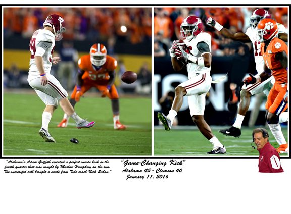 "Game-Changing Kick" 2015 CFP onside kick print by Riggins