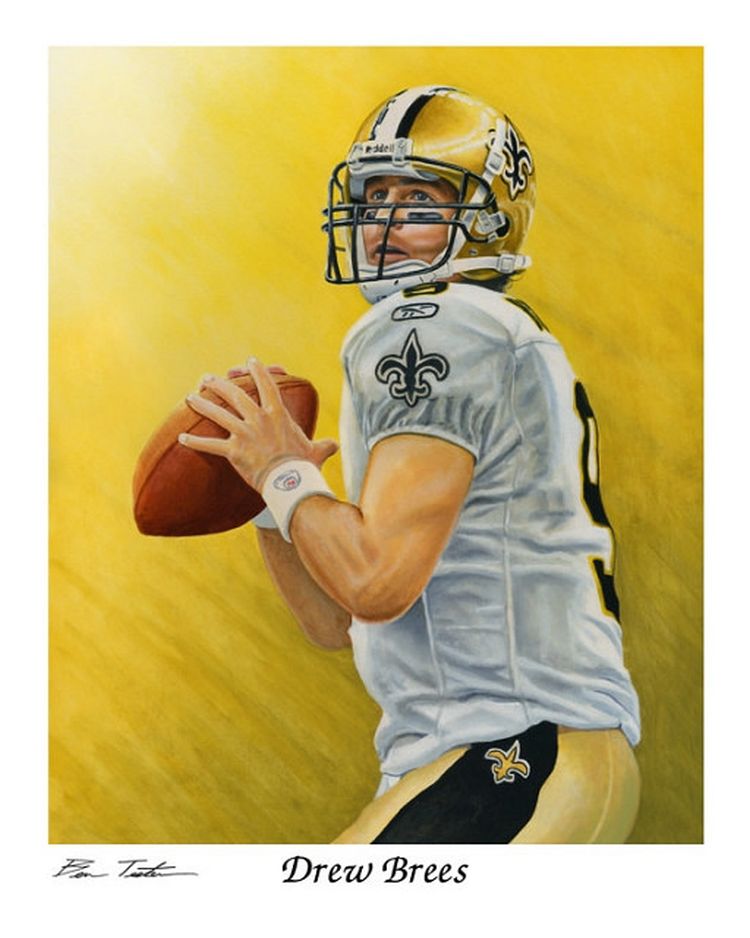 Drew Brees New Orleans Saints print by Teeter