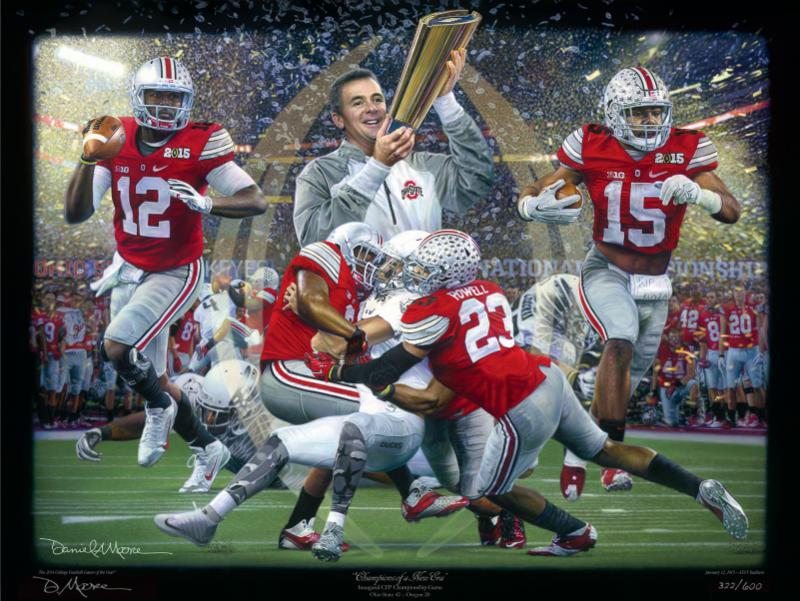 DANIEL MOORE CHAMPIONS OF A NEW ERA OHIO STATE FOOTBALL NATIONAL CHAMPS MINI PRINT
