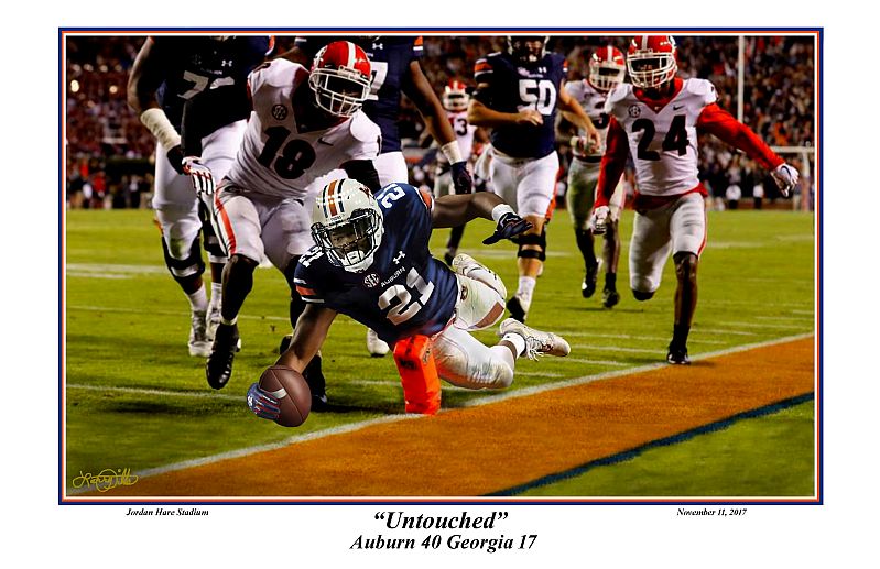 Untouched Kerryon Johnson print by Pitts