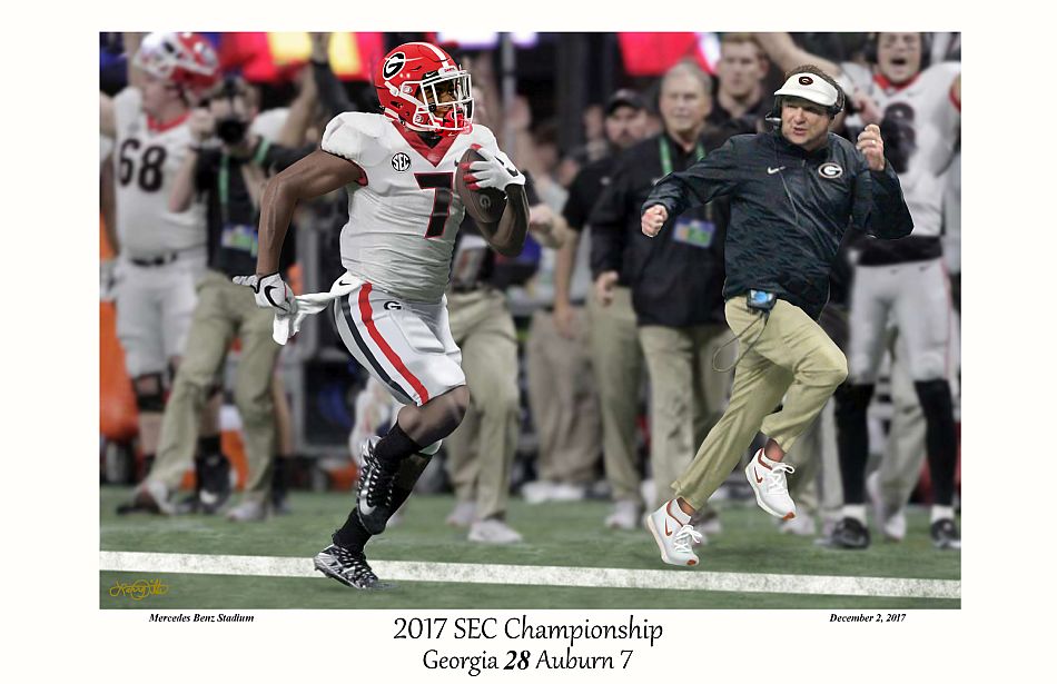2017 SEC Championship Georgia vs Auburn Swift run print