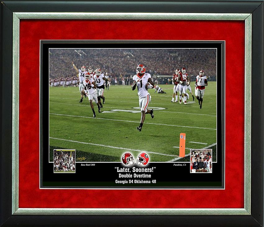 Later Sooner’s! Rose Bowl Georgia Framed mini print by Pitts