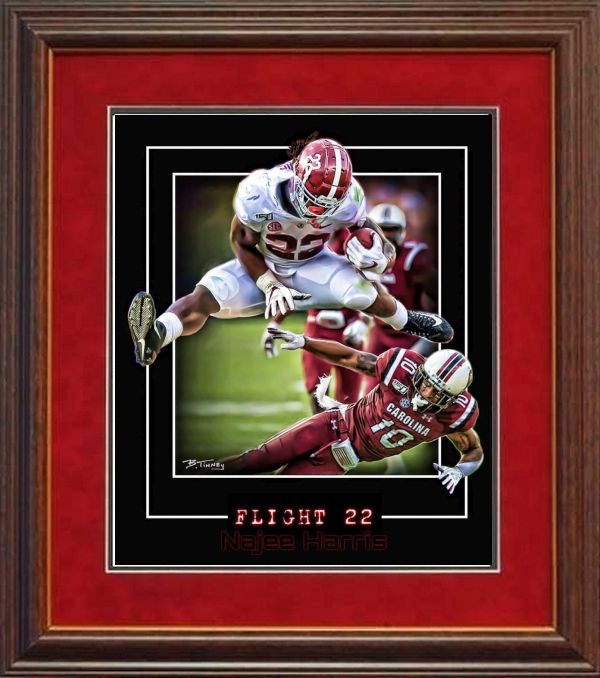 Flight 22 Najee Harris framed print by Tinney