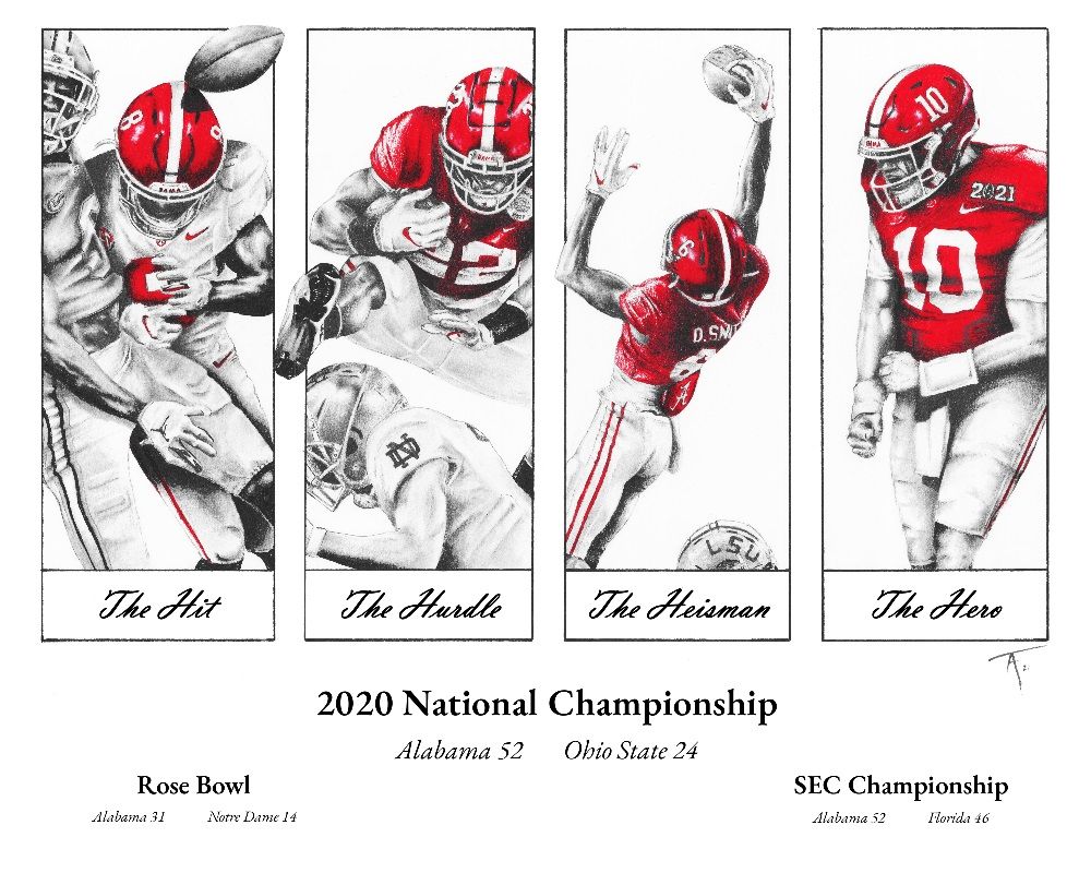 2020 National Championship/Rose Bowl/SEC Championship print Large