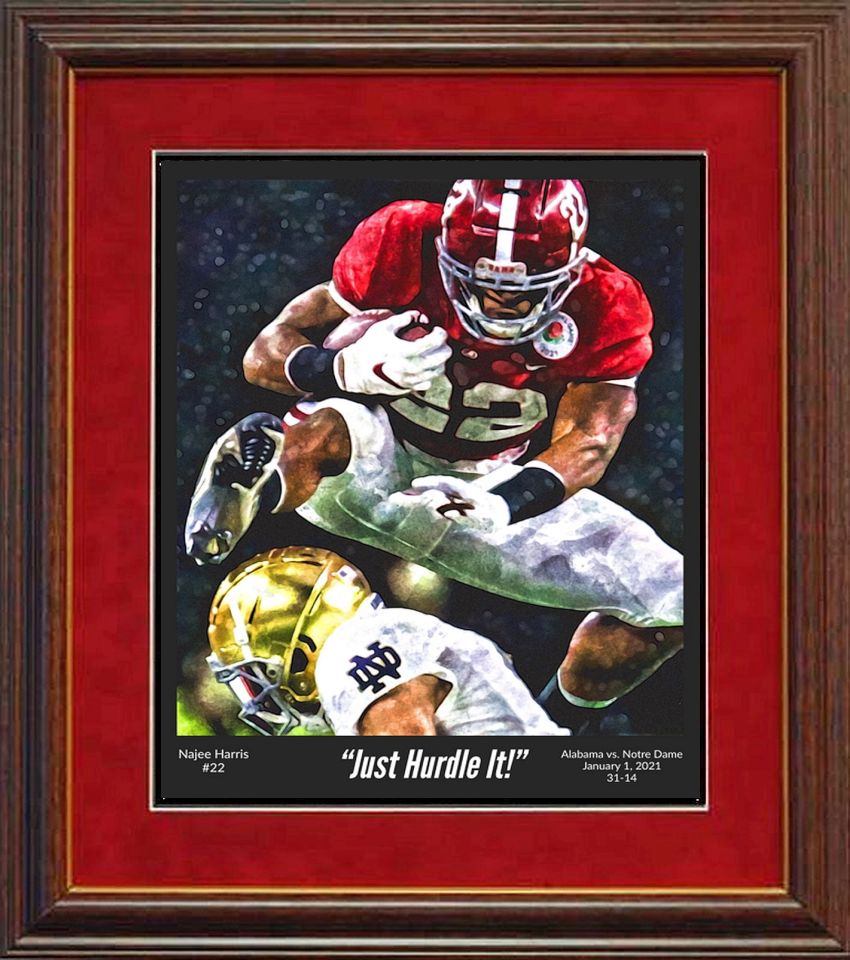 Just Hurdle It Najee Harris Framed print