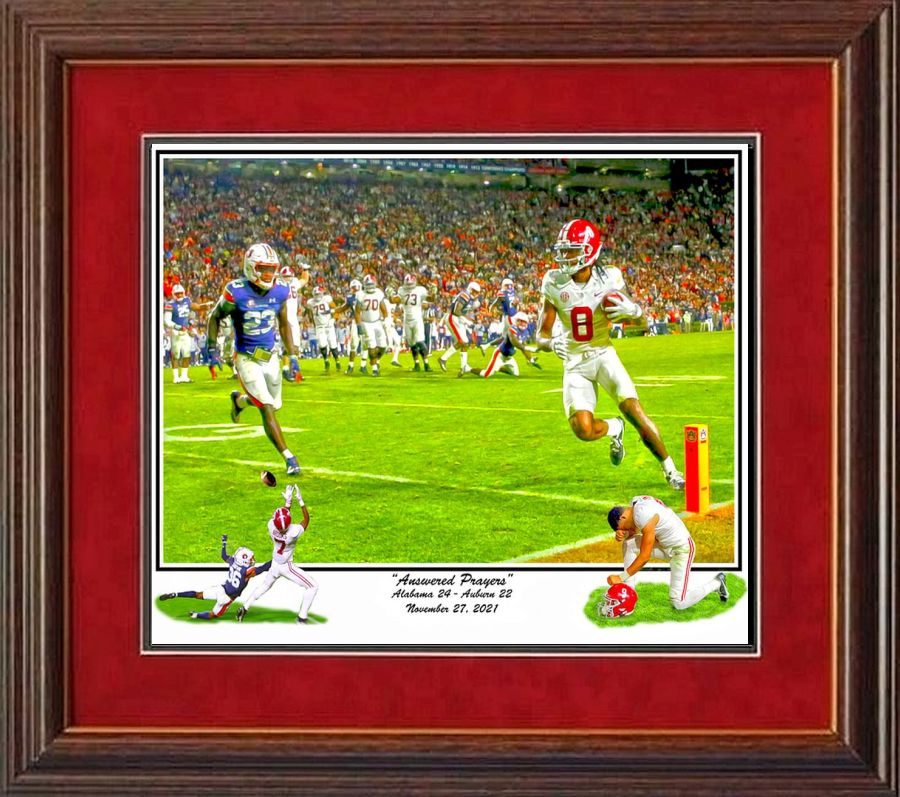Answered Prayers Iron Bowl 2021 print by Riggins framed
