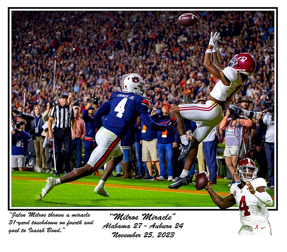 Milroe Miracle 2023 Iron Bowl print