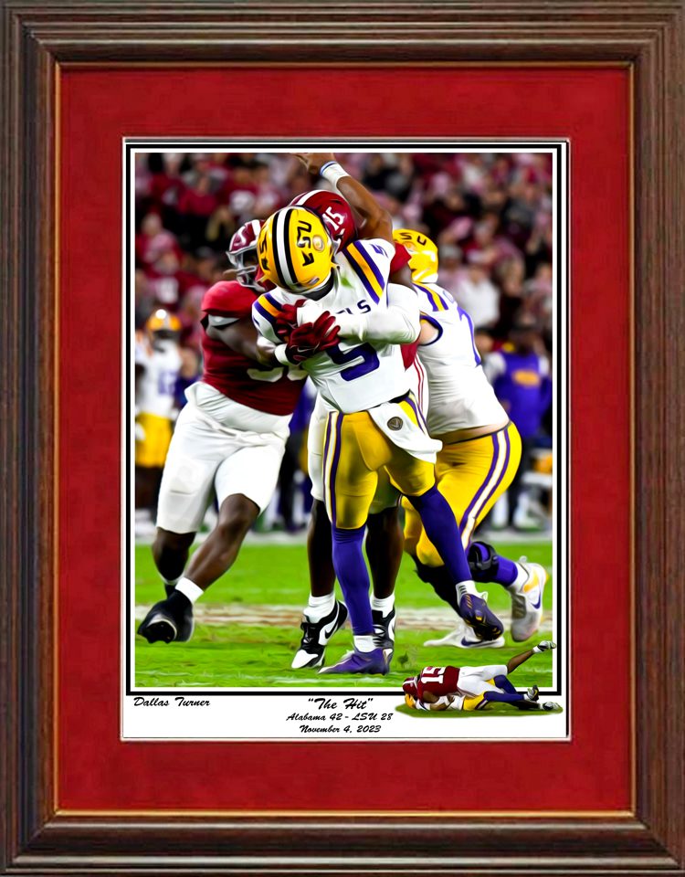 The Hit vs LSU Framed print