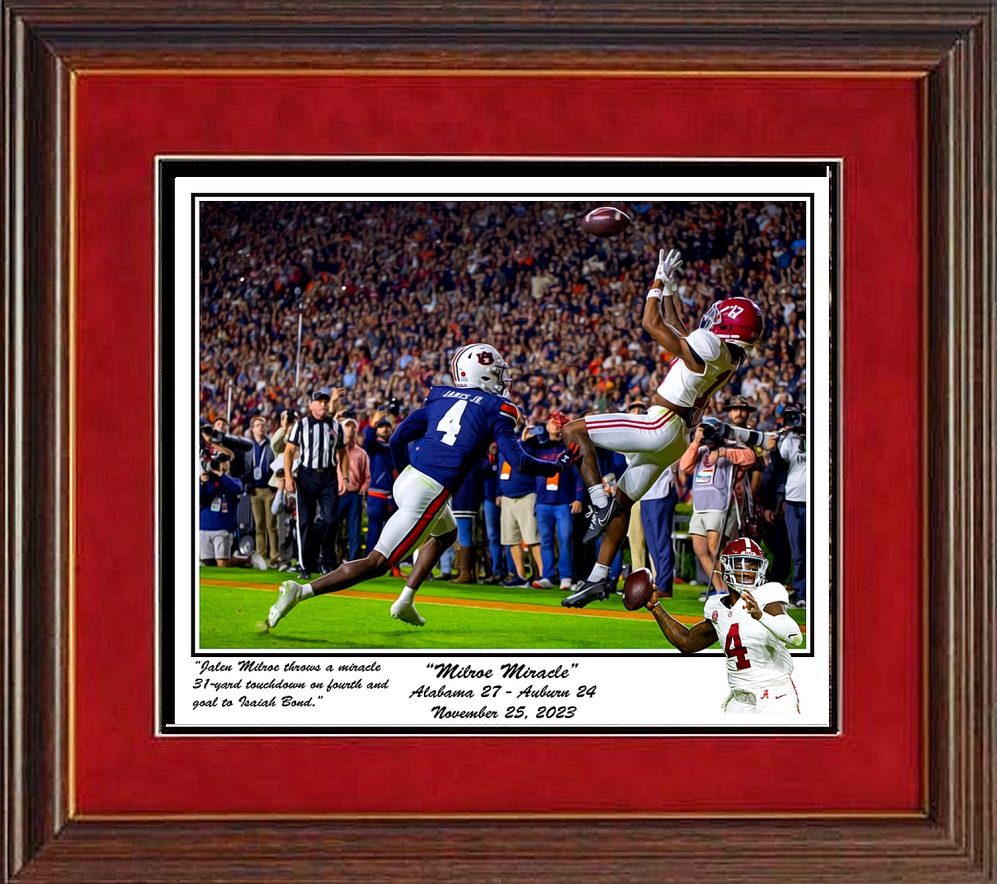 Milroe Miracle 2023 Iron Bowl Framed print
