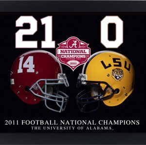 2011 BCS Dueling Helmets & Score 8 x 10 print