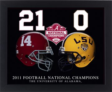 2011 BCS Dueling Helmets & Score 8 x 10 print