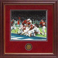 "Goal Line Stand" Daniel Moore Framed Mini Print with coin