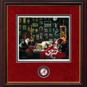 CRIMSON LEGACY FRAMED PRINT WITH COIN BY DANIEL MOORE