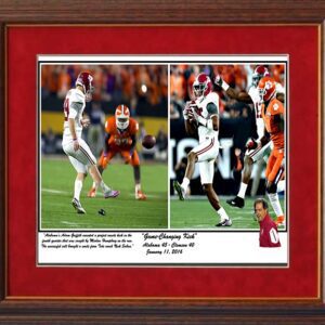 "Game Changing Kick" framed 2015 National Championship mini print