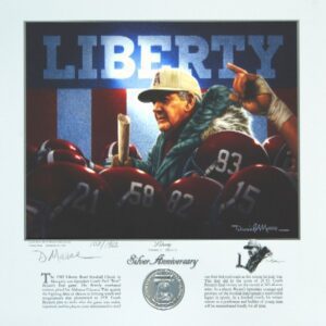 LIBERTY PAUL BEAR BRYANT 25TH ANNIVERSARY LE DANIEL MOORE PRINT