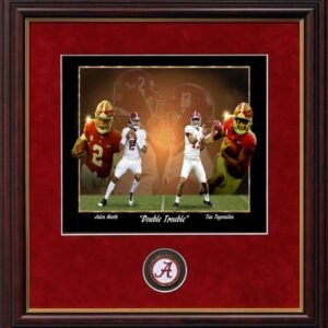 Double Trouble Jalen and Tua framed print with coin by Pitts