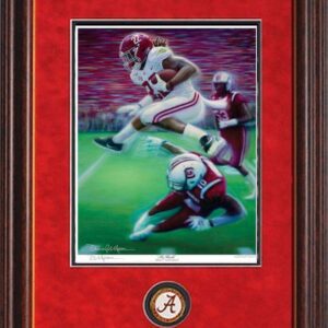 The Hurdle Daniel Moore mini print framed with coin