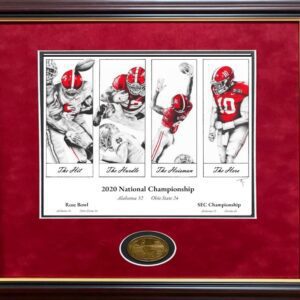 2020 National Championship/Rose Bowl/SEC Champ Framed print coin