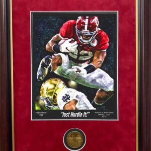 Just Hurdle It Najee Harris Framed print with coin