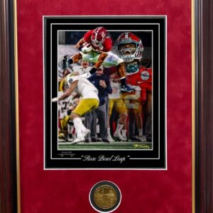 Rose Bowl Leap by Tinney framed with coin
