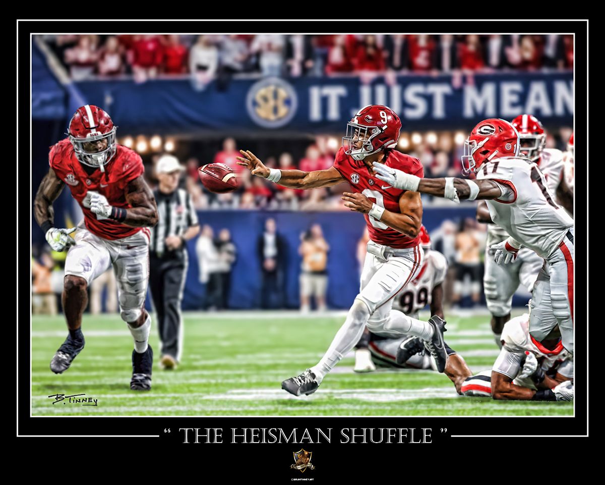 The Heisman Shuffle Bryce Young print by Tinney