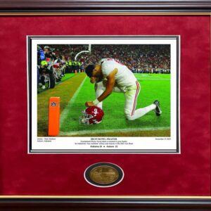 Iron Bowl Prayer Bryce Young print Framed with coin