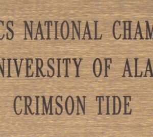 2012 BCS National Championship engraved plate