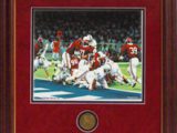 "Goal Line Stand" Daniel Moore Framed Mini Print with coin